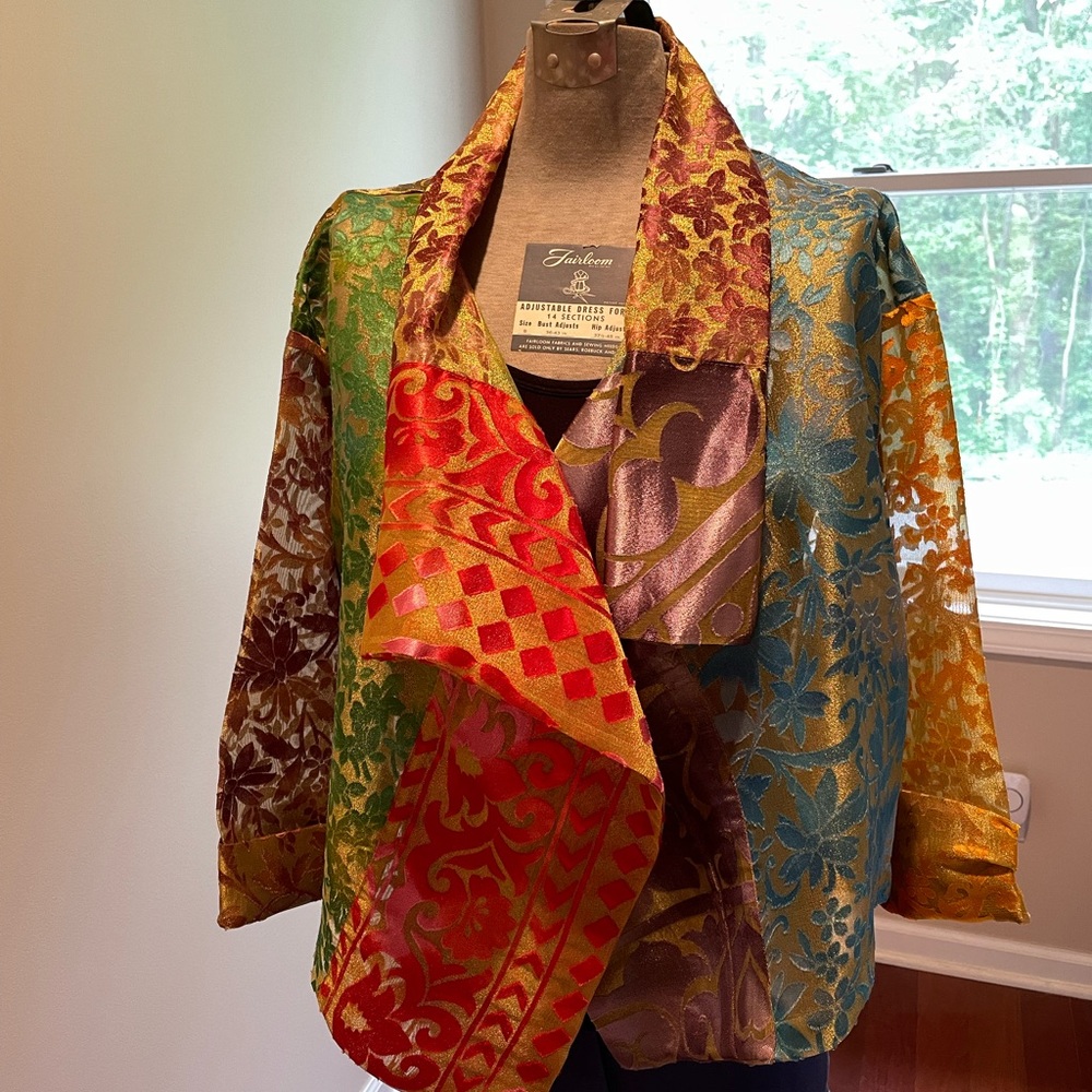 Multi Colored Cropped Evening Jacket - image 2